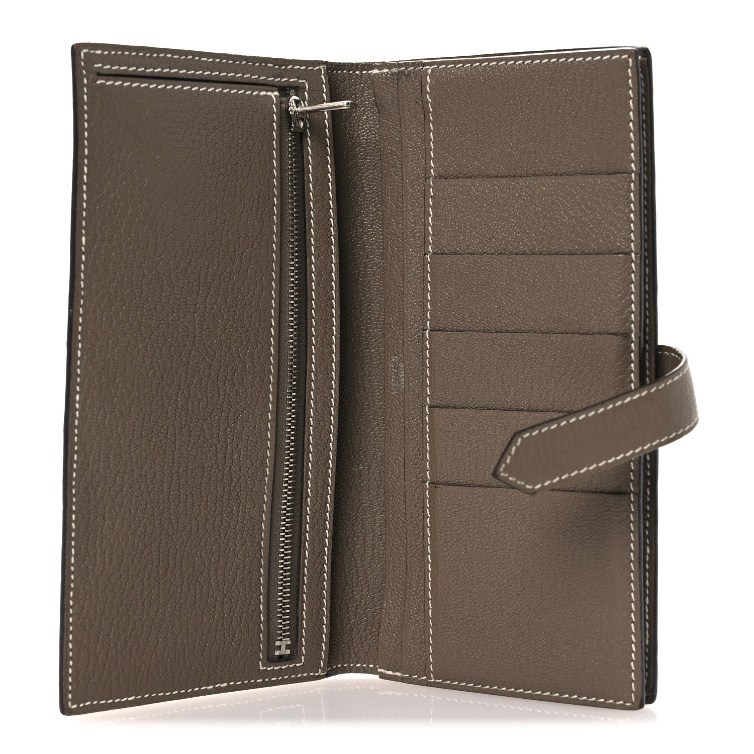 Hermes Chevre Mysore Bearn Gusset Wallet Etoupe 5 of 10