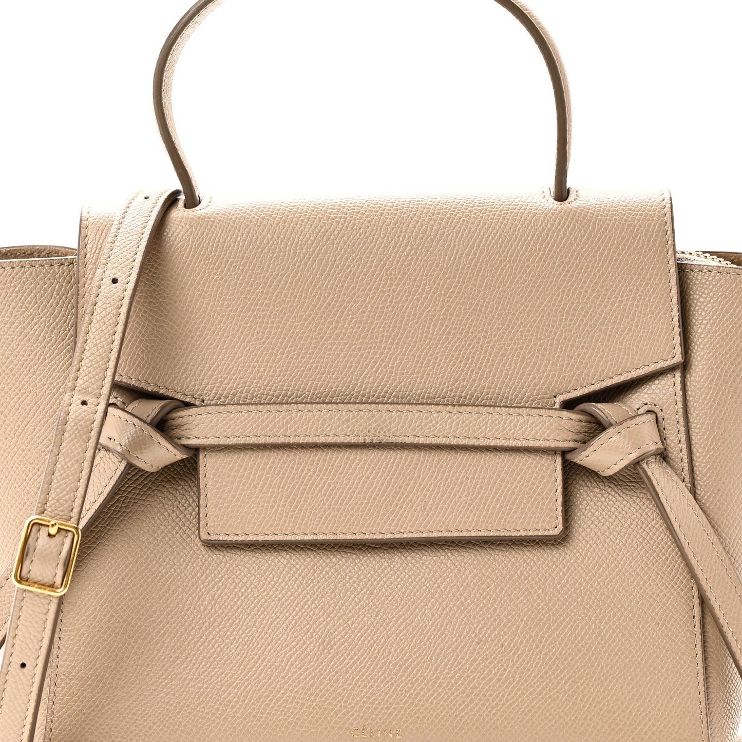 Grained Calfskin Nano Belt Bag Light Taupe