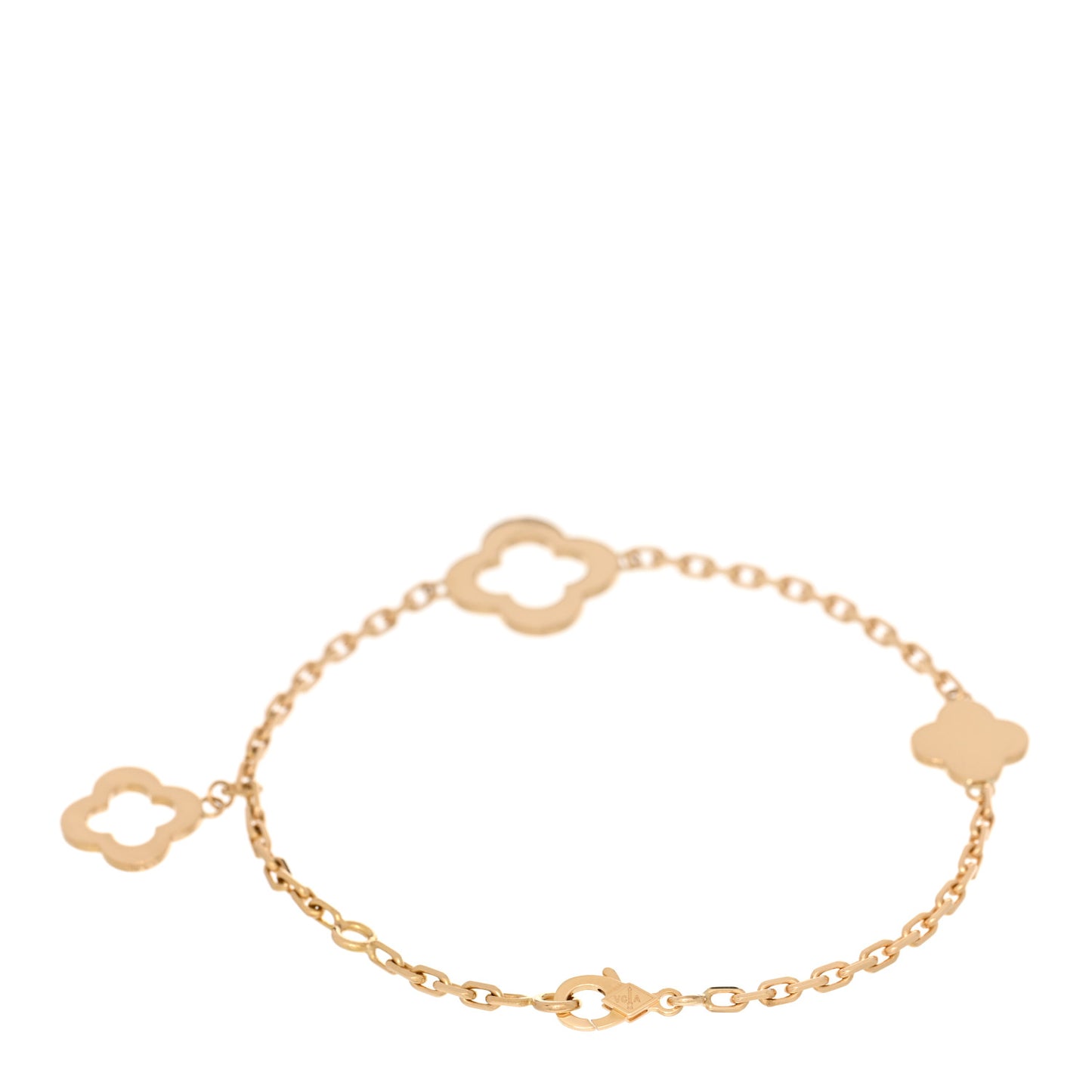 18K Yellow Gold 3 Motifs Byzantine Alhambra Bracelet