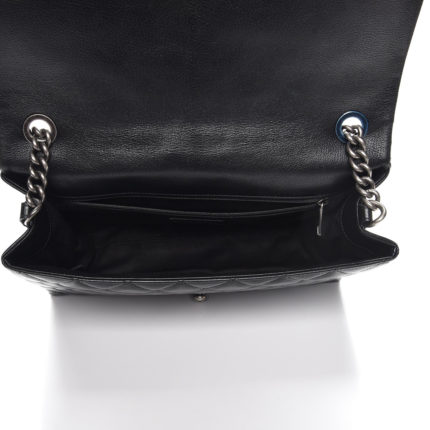 Chanel Metallic Goatskin Quilted Large City Rock Flap Black 5 of 8
