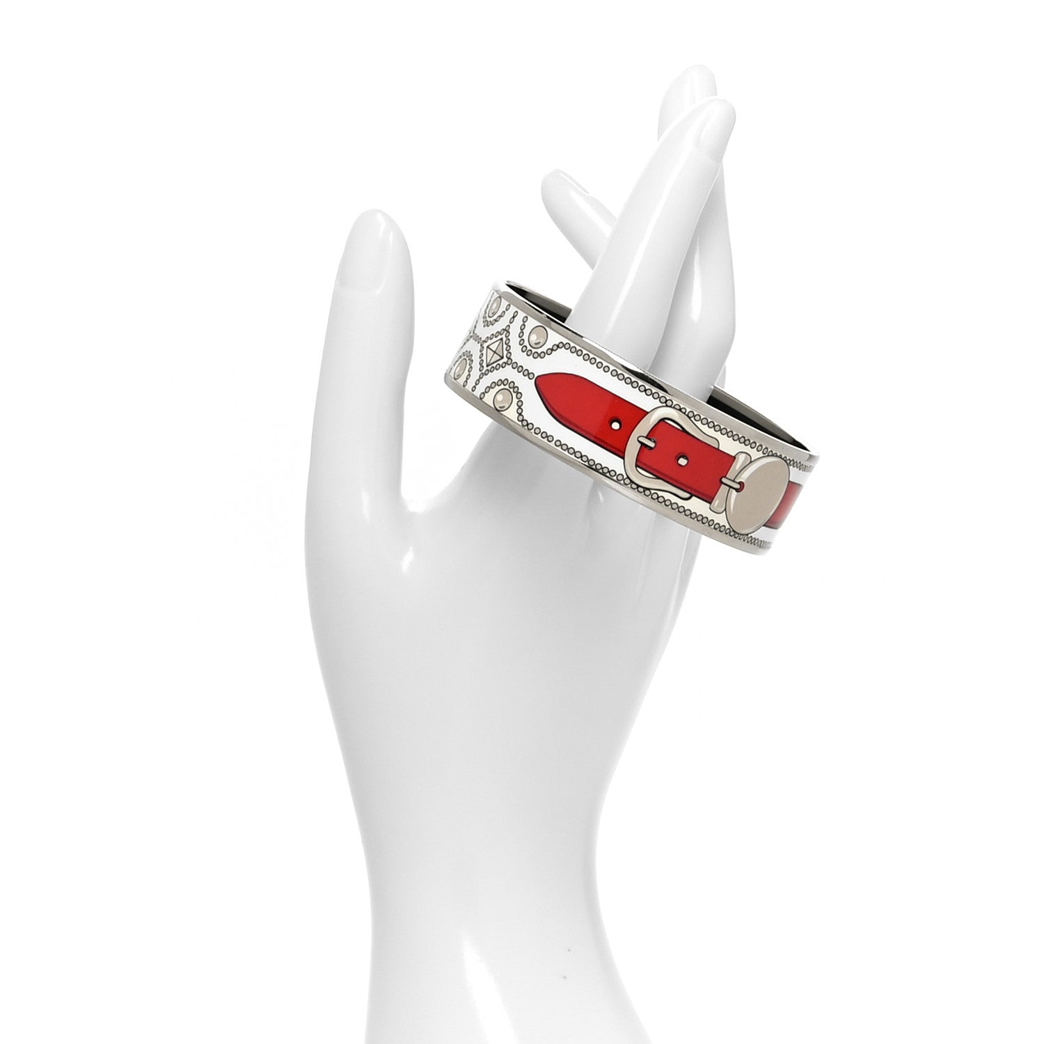 Hermes Enamel Printed Collier De Chien Wide Bracelet 62 2 of 5