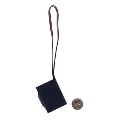 Hermes Togo Swift Verso Ulysse Nano Bag Charm Bleu Saphir Anemone 2 of 4