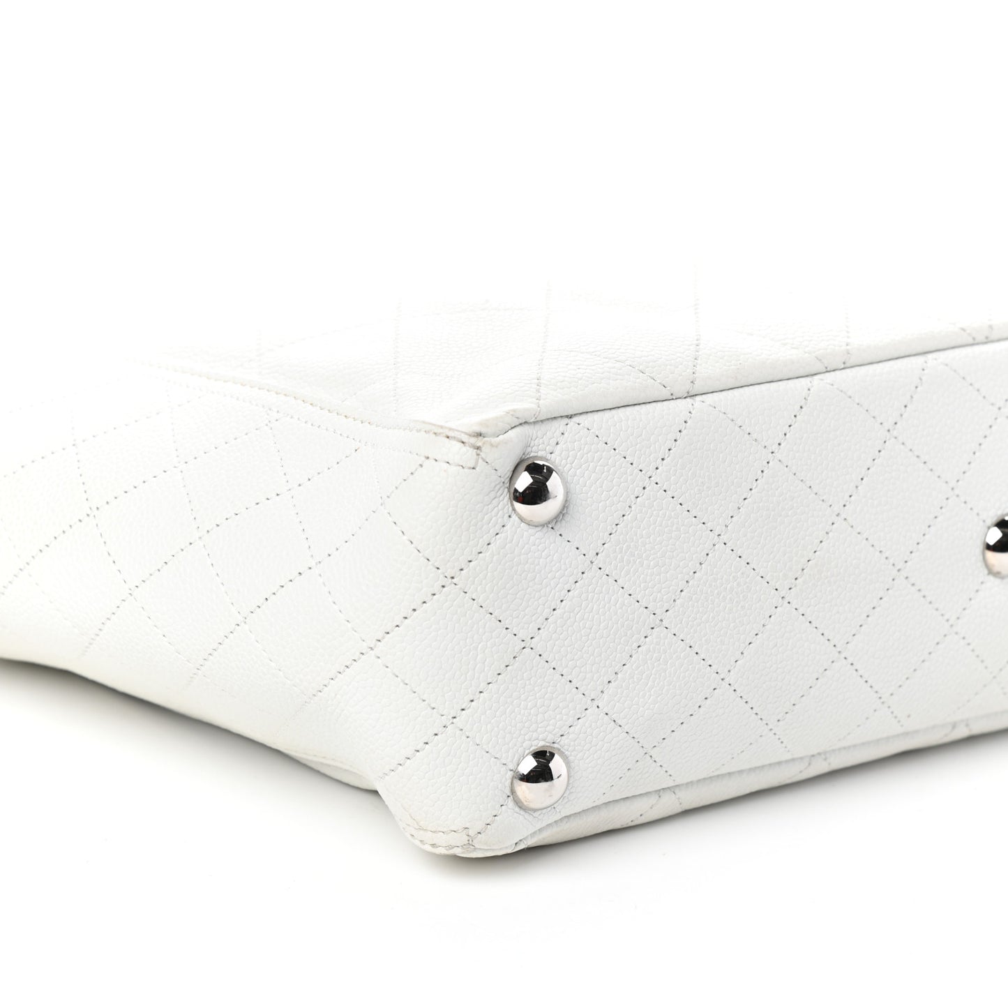 Caviar Stitched CC Pocket Tote White