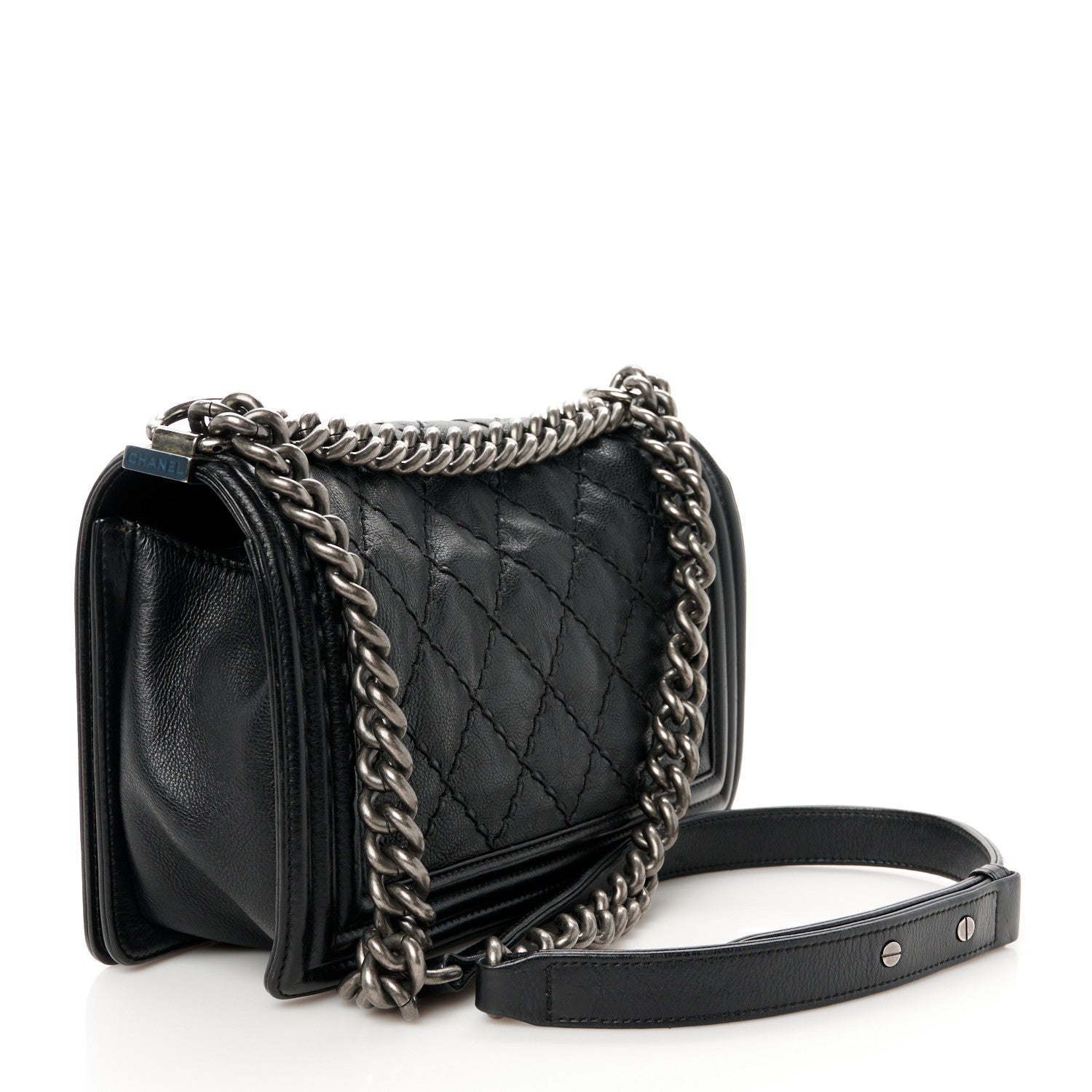 Chanel Lambskin Stitch Quilted Medium Boy Flap Black 2 of 10