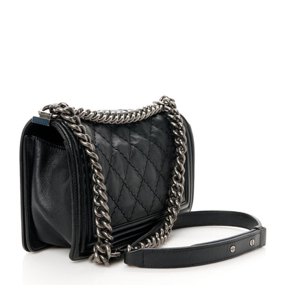 Chanel Lambskin Stitch Quilted Medium Boy Flap Black 2 of 10