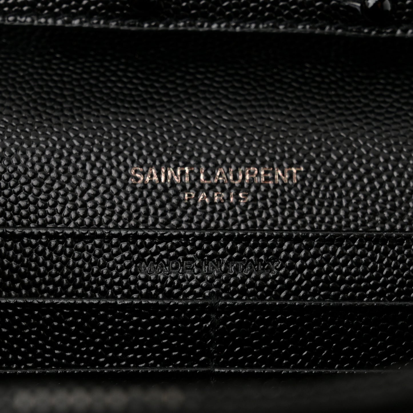 Grain De Poudre Matelasse Chevron Monogram Monochrome Chain Wallet Black