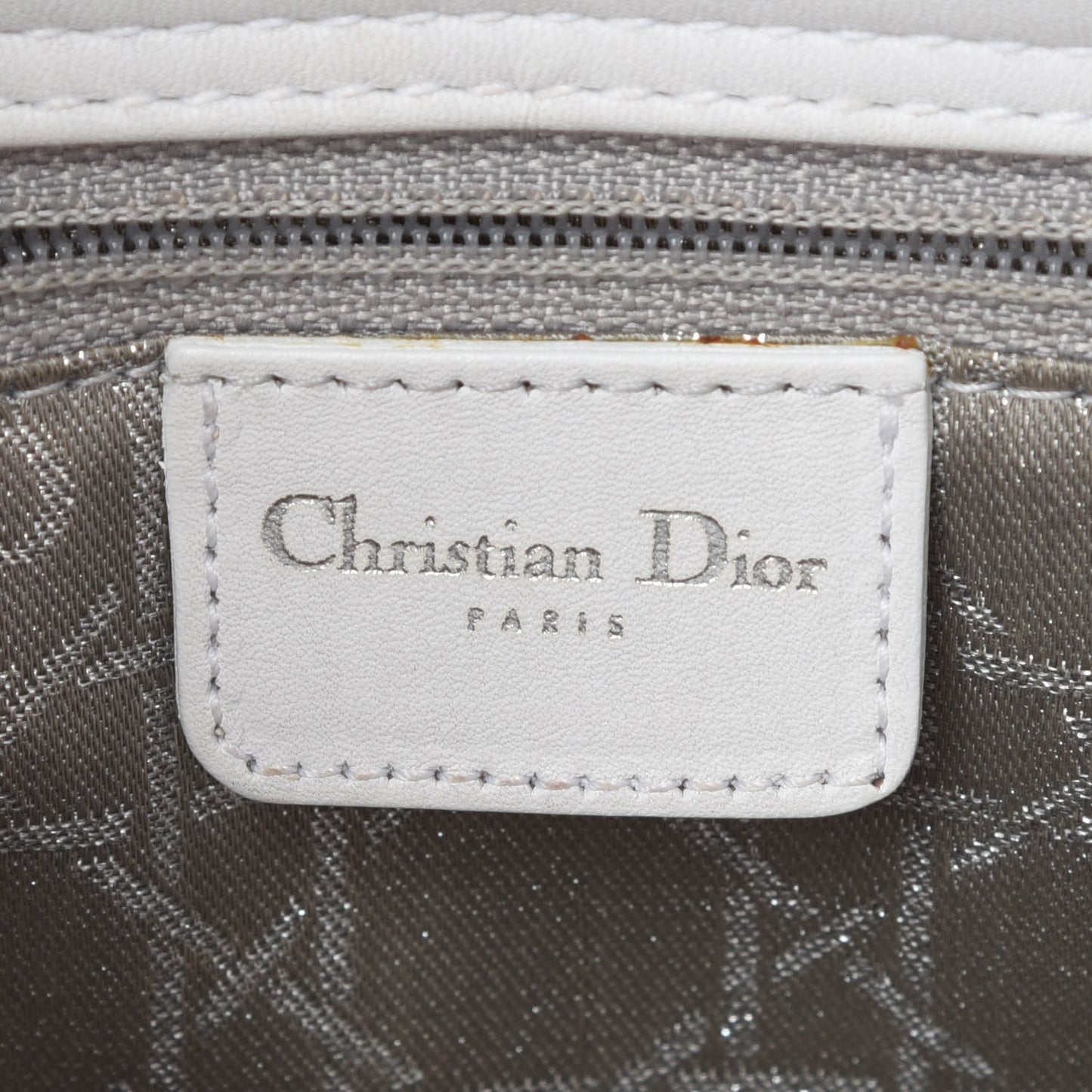 Calfskin Cannage Studded East West Lady Dior White