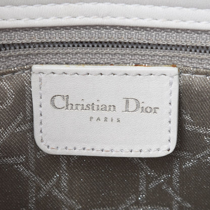 Christian Dior Calfskin Cannage Studded East West Lady Dior White 11 of 25