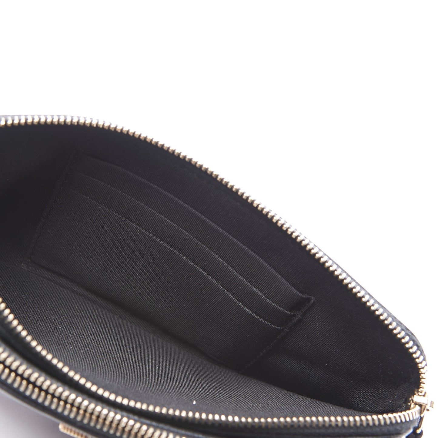 Metallic Sheepskin Chevron Quilted Small Vintage Mademoiselle Clutch With Chain Black