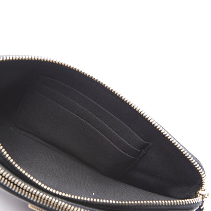 Chanel Metallic Sheepskin Chevron Quilted Small Vintage Mademoiselle Clutch With Chain Black 6 of 13