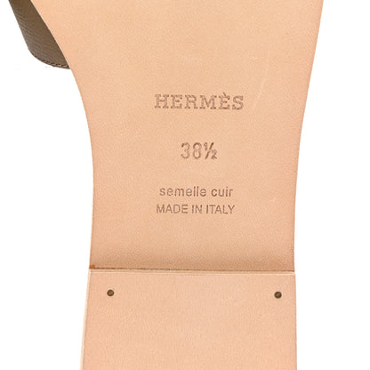 Hermes Epsom Oran Sandals 38.5 Etoupe 7 of 10