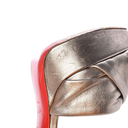 Christian Louboutin Metallic Nappa Silk Volpi 150 Platform Sandals 36.5 Alba 10 of 14