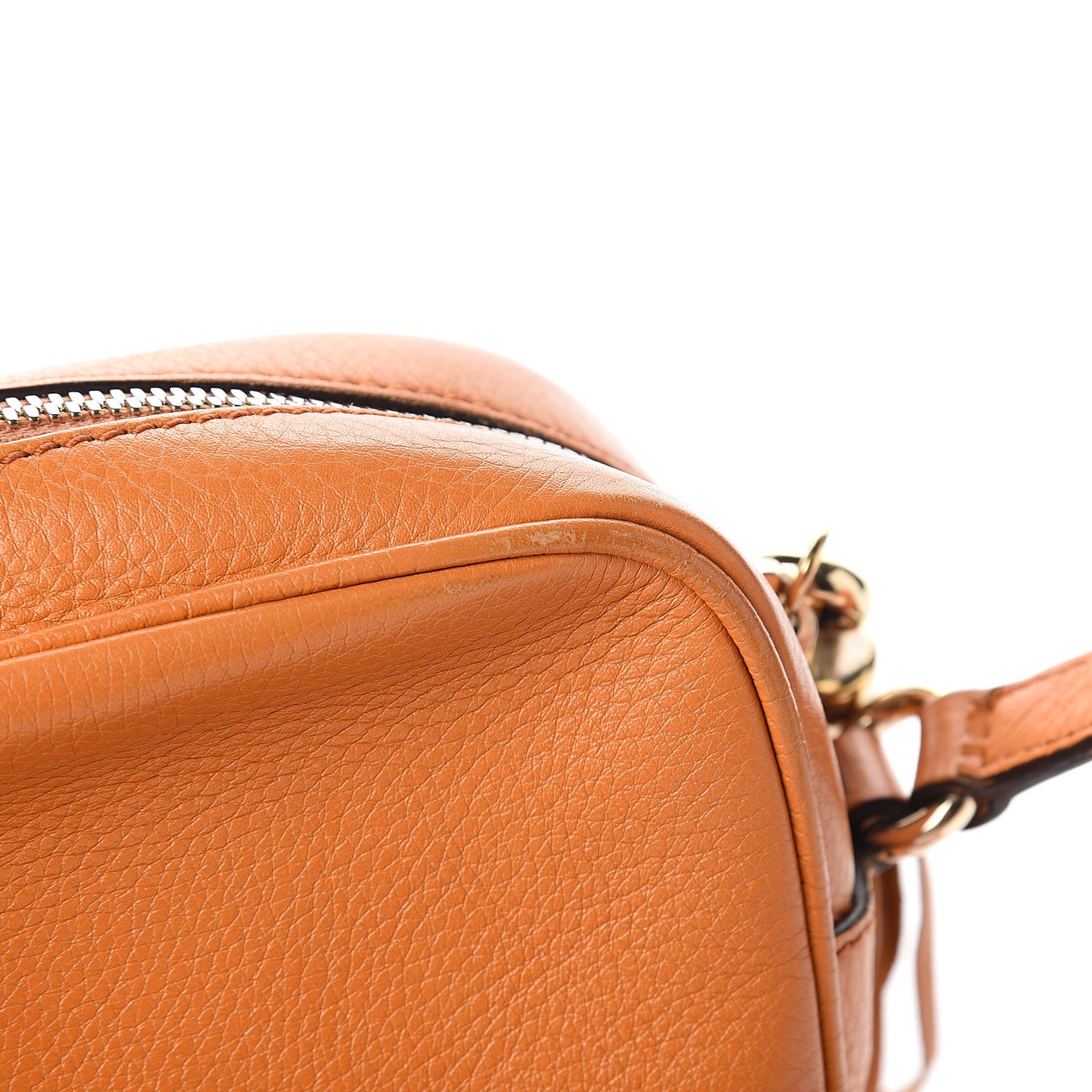 Pebbled Calfskin Small Soho Disco Bag Curcuma