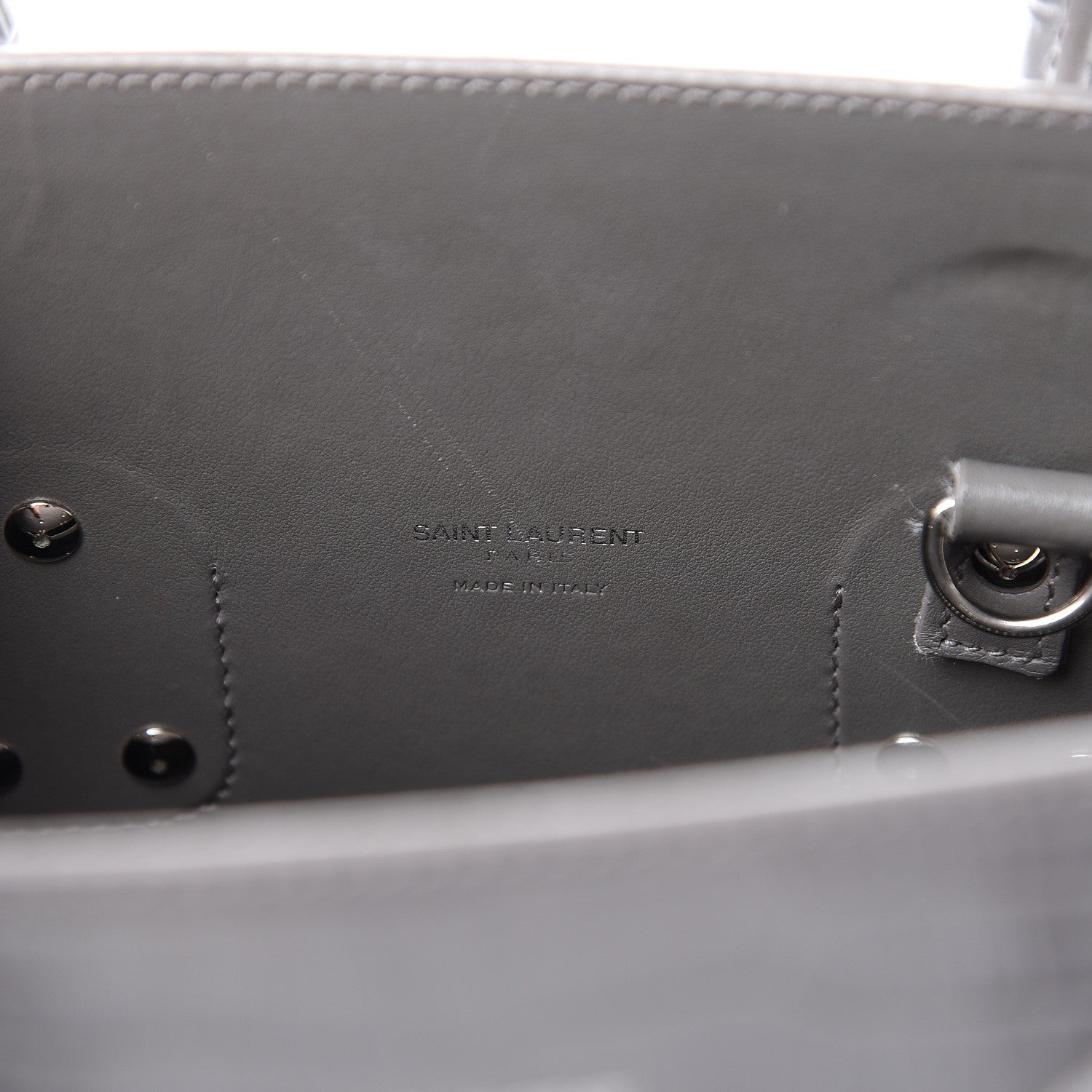 Saint Laurent Calfskin Crocodile Embossed Small Sac De Jour Fog 5 of 21
