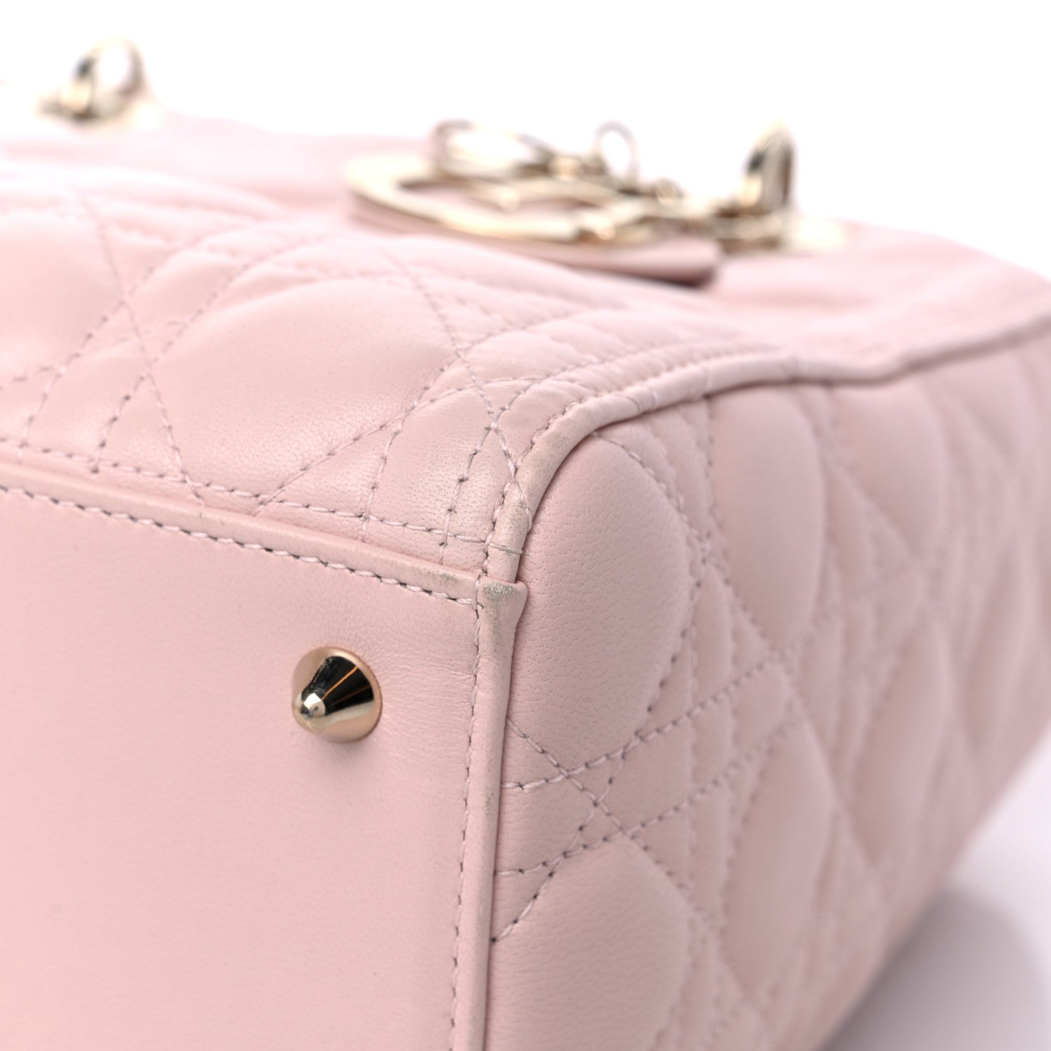 Christian Dior Lambskin Cannage Medium Lady Dior Light Pink 9 of 14