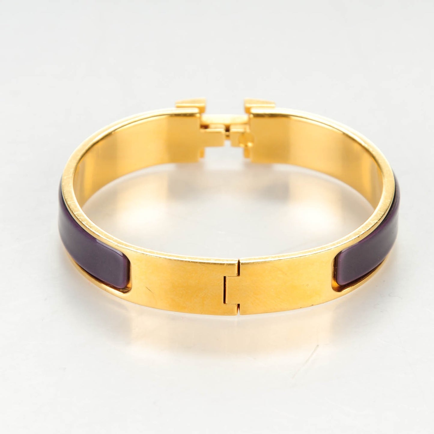Enamel Narrow Clic Clac H Bracelet PM Prune