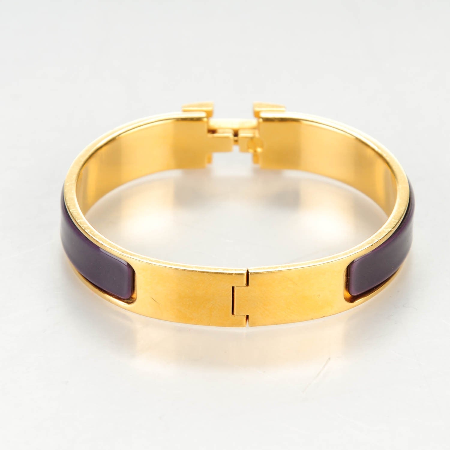 Hermes Enamel Narrow Clic Clac H Bracelet PM Prune 3 of 5