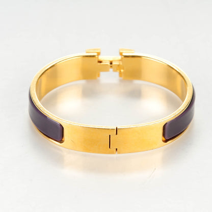 Hermes Enamel Narrow Clic Clac H Bracelet PM Prune 3 of 5