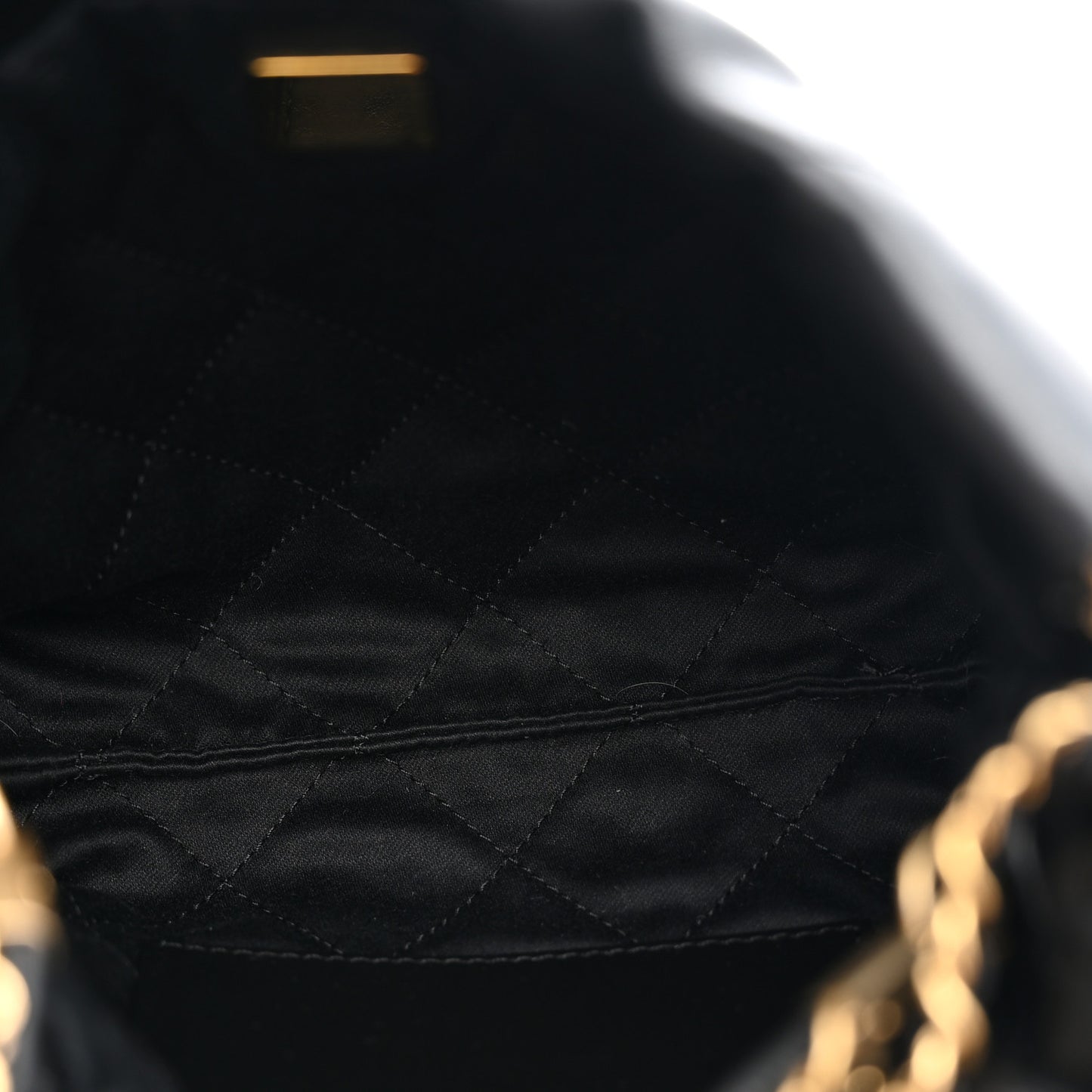 Shiny Calfskin Quilted Mini Chanel 22 Black