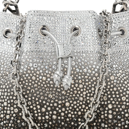 Judith Leiber Satin Crystal Embellished Piper Bucket Gradient Platinum 8 of 10