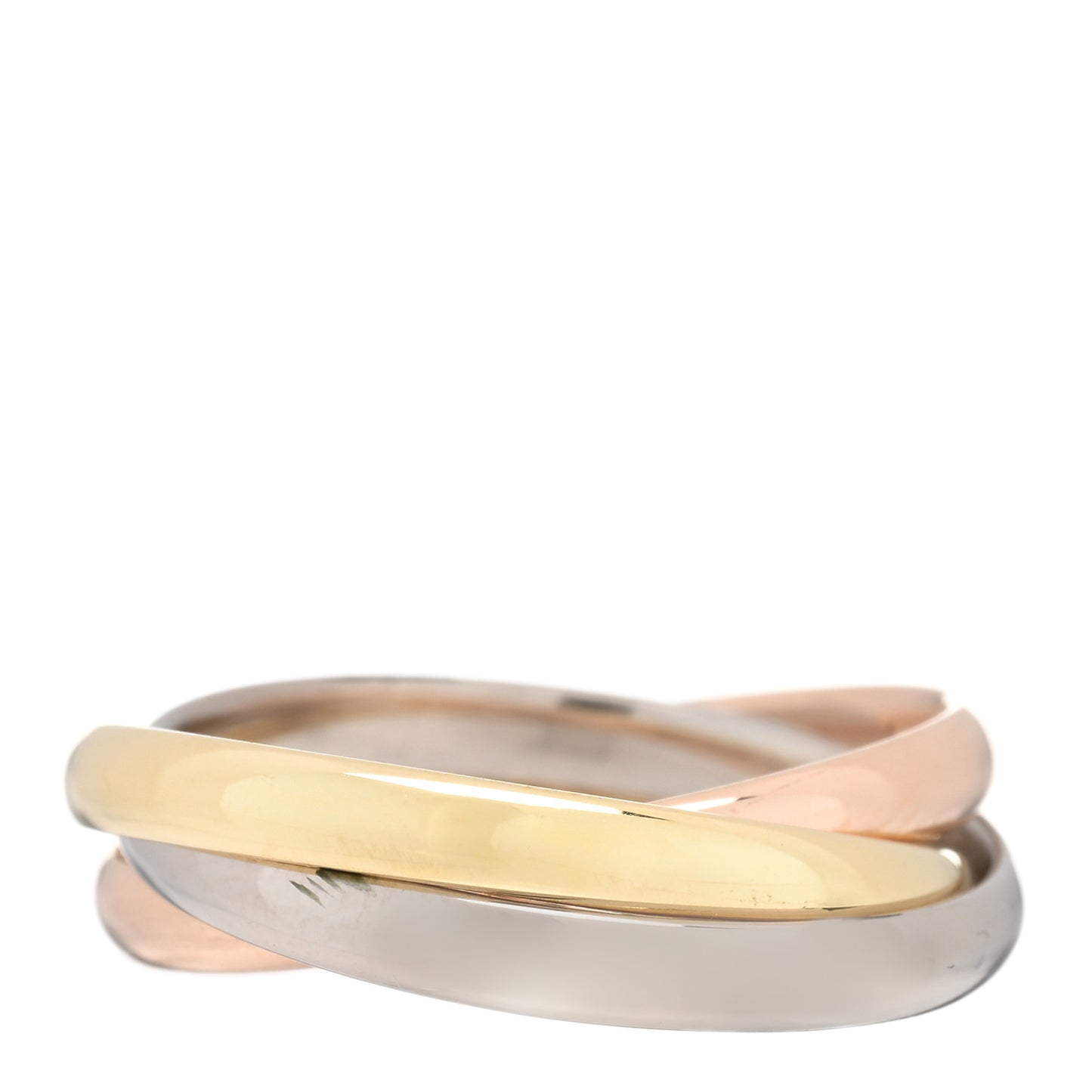 18K Pink Yellow White Gold Small Trinity Ring 53 6.25