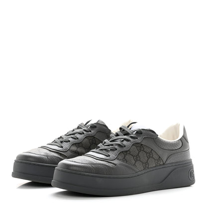 Gucci Textured Dollar Calfskin GG Supreme Monogram Mens Chunky Sneakers 9 Graphite Grey Black Grey 3 of 16