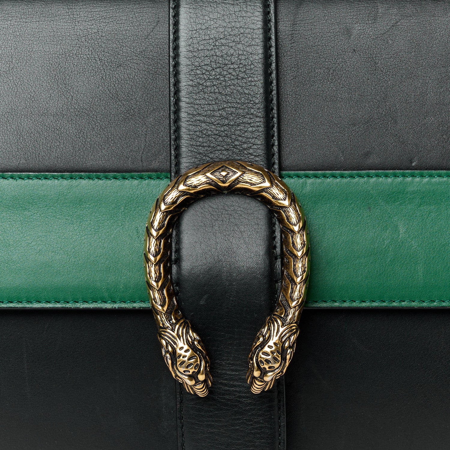 Gucci Calfskin Bamboo Web Large Dionysus Top Handle Bag Black Bright Evergreen Hibiscus Red 8 of 10