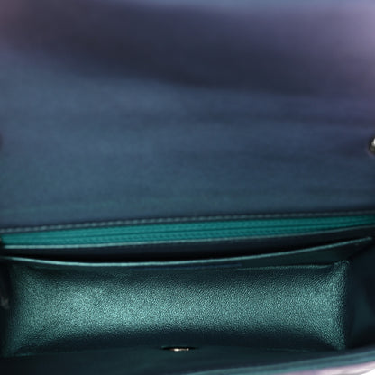 Chanel Iridescent Lambskin Quilted Mini Rectangular Flap Turquoise 6 of 10