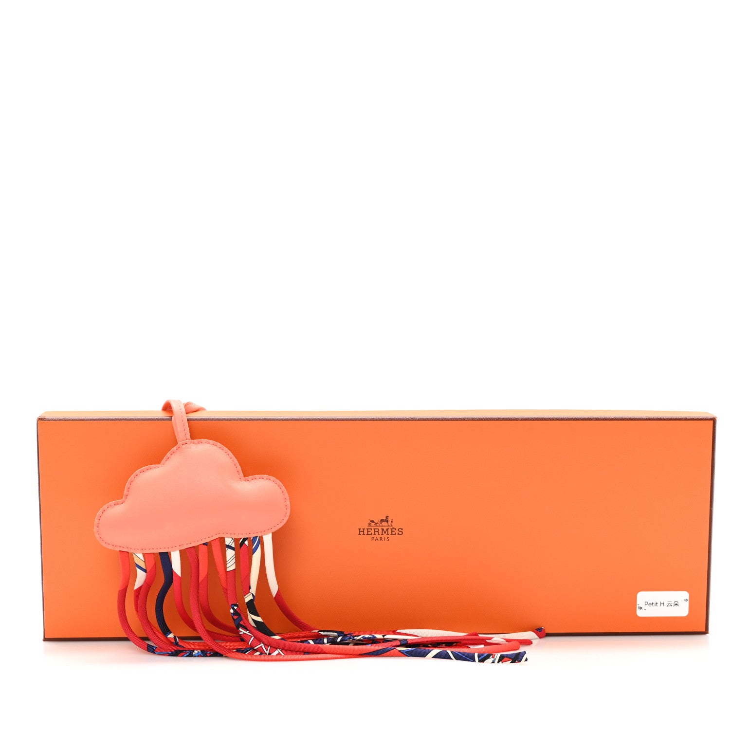 Hermes Swift Silk Twill Cord Cloud Bag Charm Flamingo 4 of 4