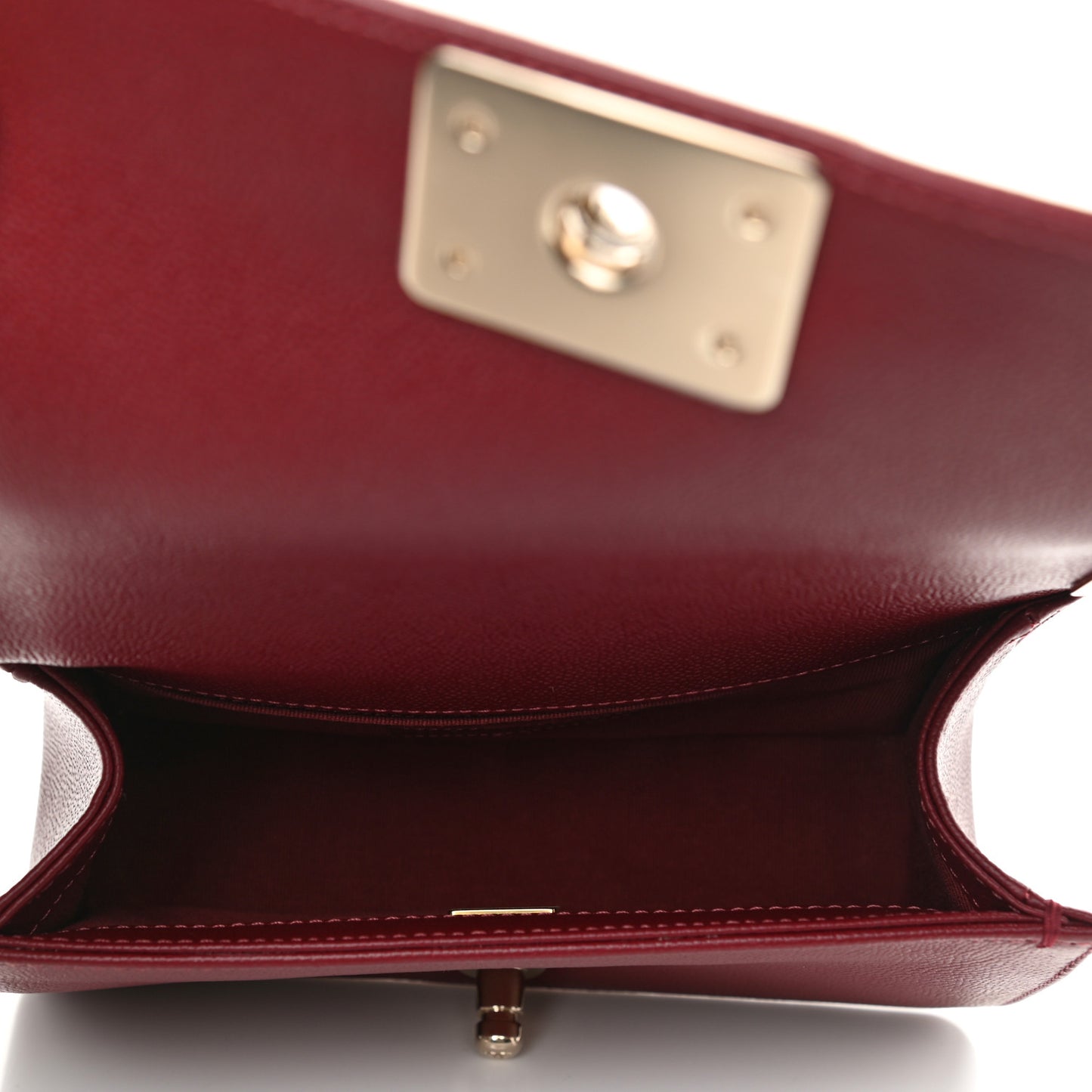 Caviar Quilted Small Boy Flap Burgundy