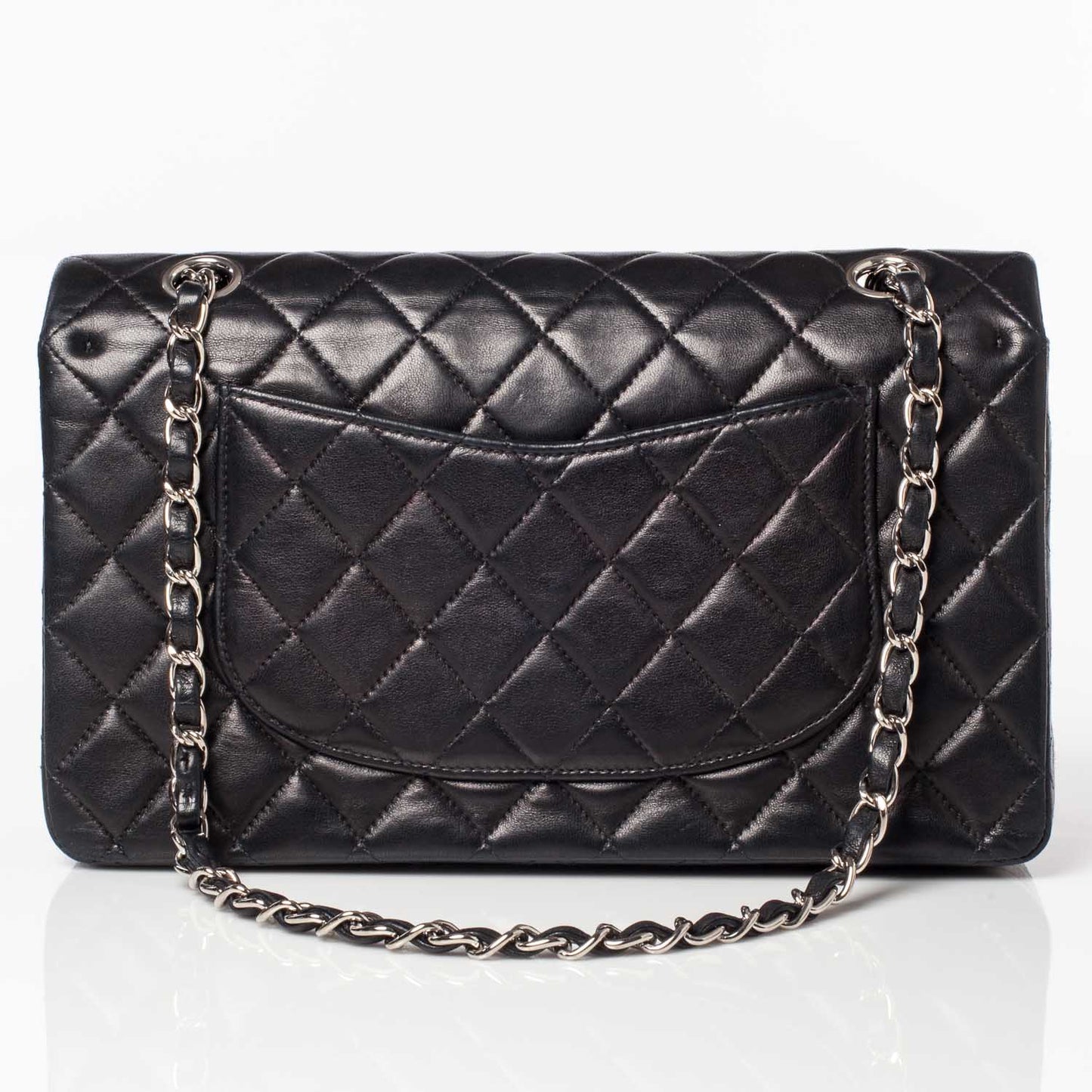 Lambskin Medium Double Flap Black
