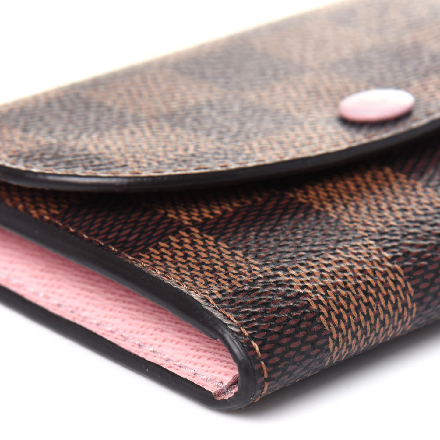 Damier Ebene Rosalie Coin Purse Rose Ballerine