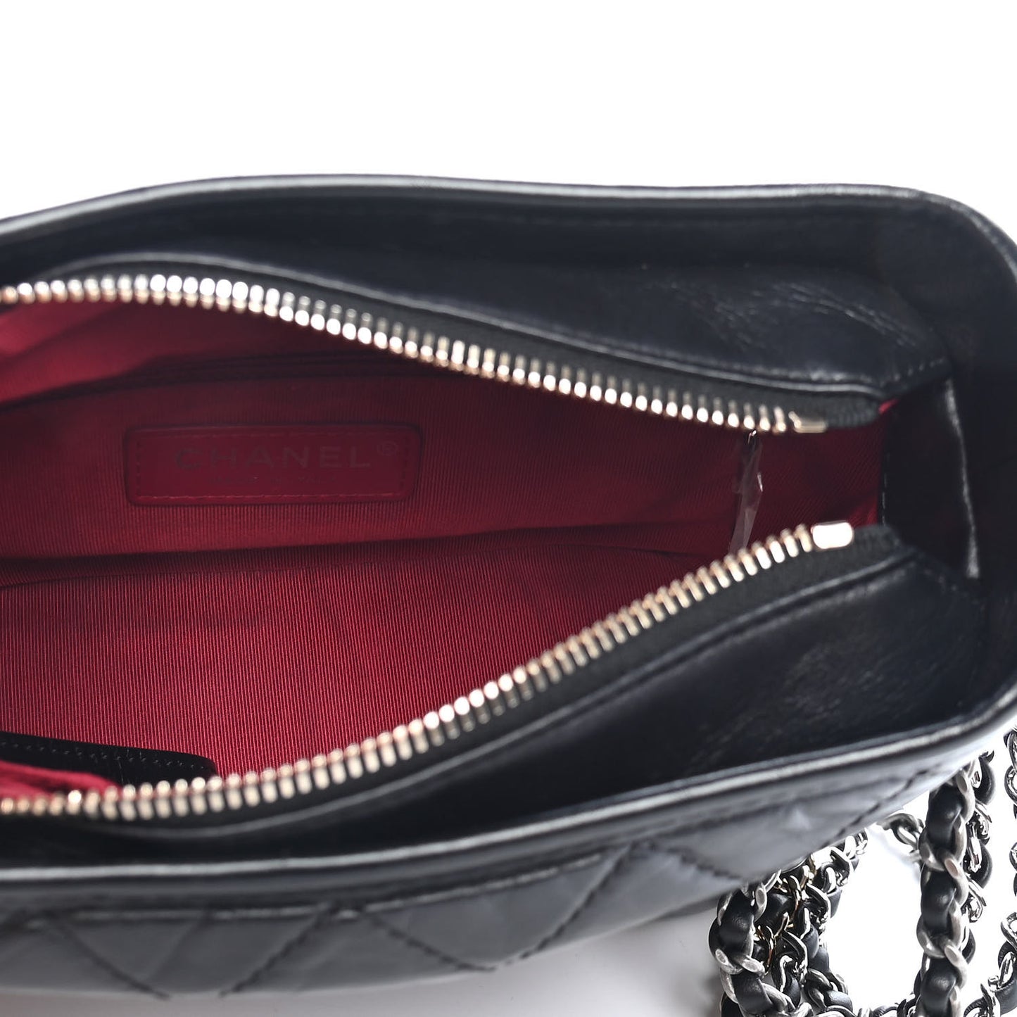 Aged Calfskin Quilted Small Gabrielle Hobo Black
