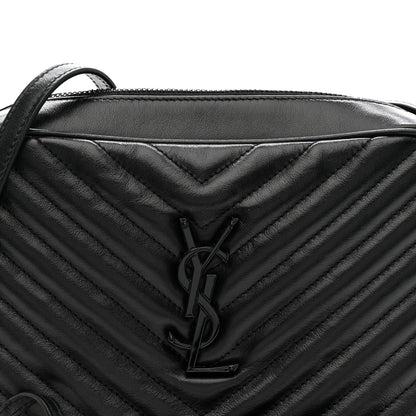 Saint Laurent Calfskin Matelasse Monogram Monochrome Lou Camera Bag Black 8 of 14