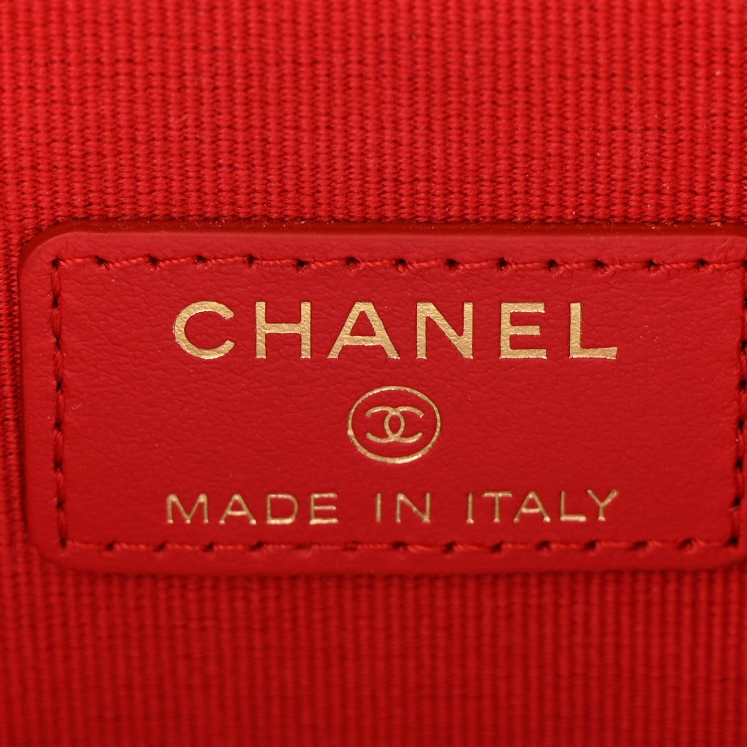 Chanel Caviar Quilted Mini Vanity Case With Chain Red 6 of 11