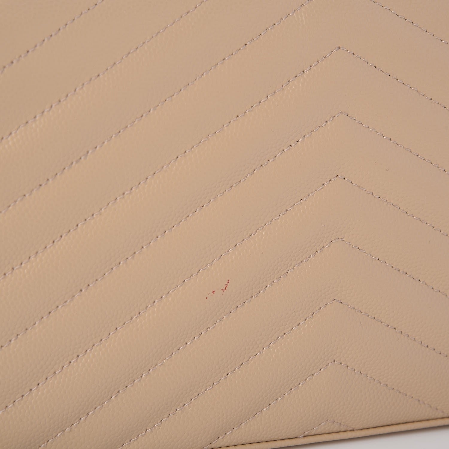 Saint Laurent Grain De Poudre Matelasse Chevron Monogram Chain Wallet Nude Powder 8 of 9