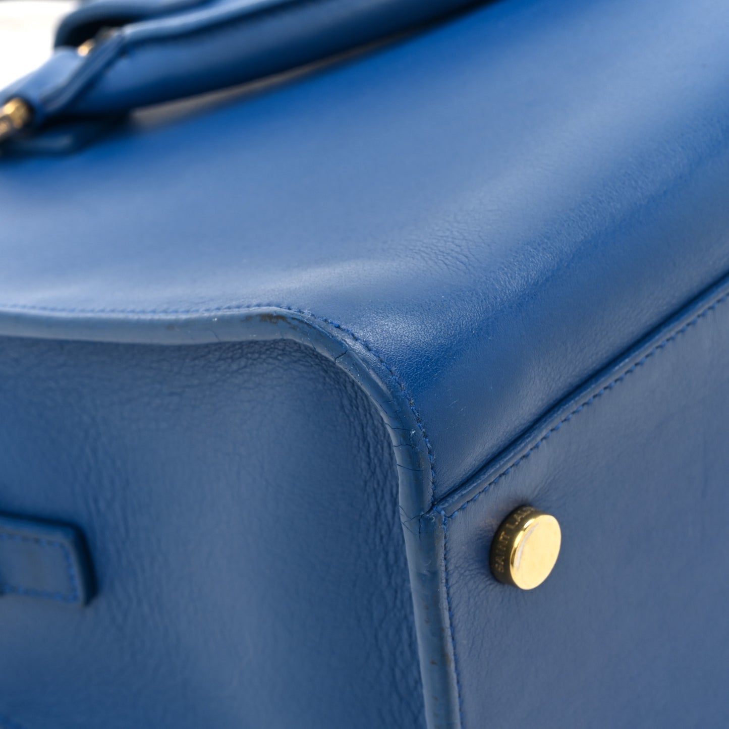 Calfskin Small Monogram Cabas Blue Majorelle