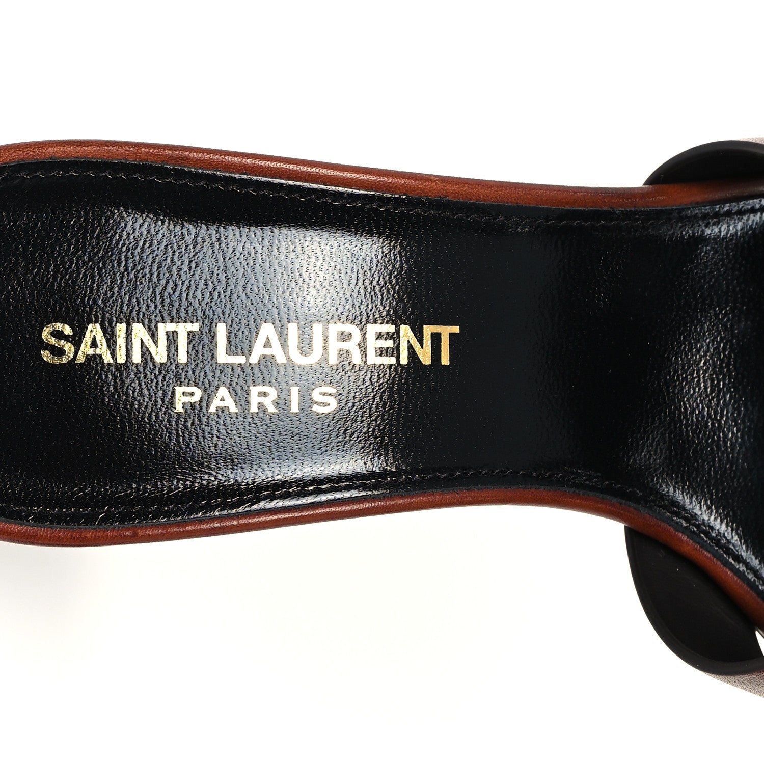 Saint Laurent Calfskin Tribute 85 Slide Sandals 35.5 New Papaya 8 of 10