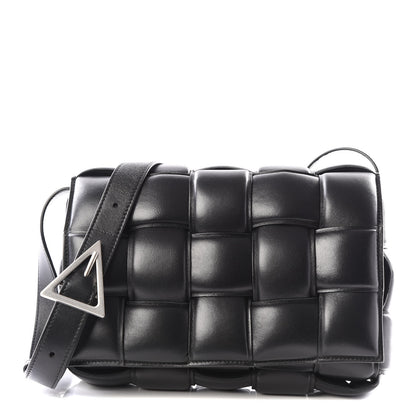 Bottega Veneta Paper Calfskin Maxi Intreccio Padded Cassette Crossbody Bag Black 1 of 9