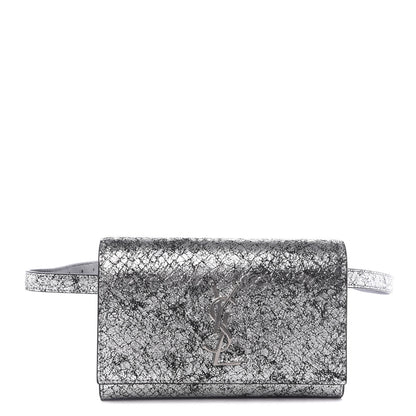 Saint Laurent Metallic Calfskin Monogram Kate Belt Bag Silver 1 of 11