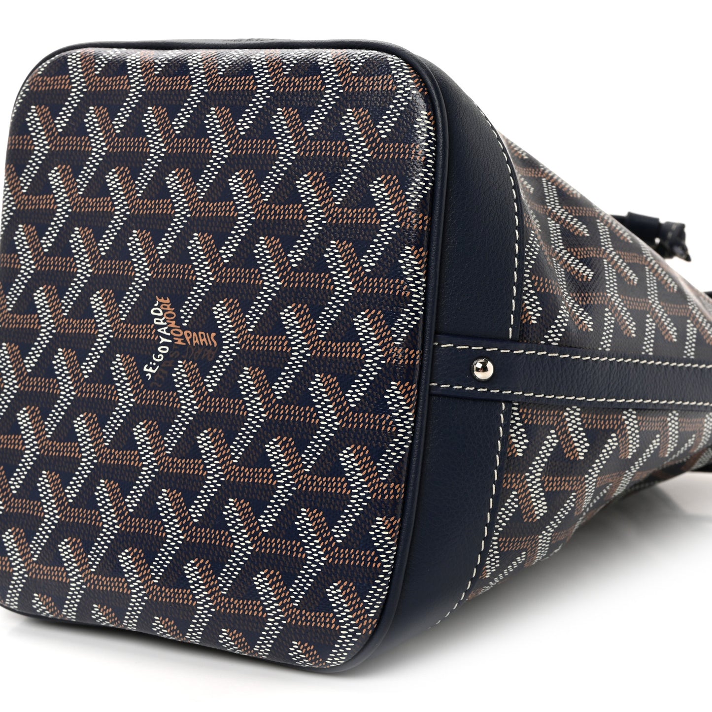 Goyardine Petit Flot Bucket Bag PM Navy