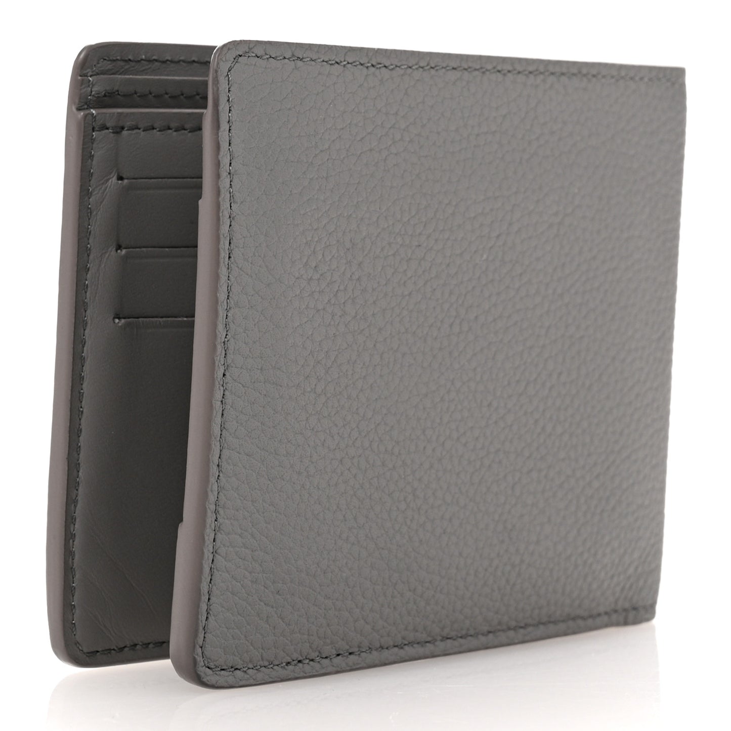 Grained Calfskin Aerogram Multiple Wallet Gris