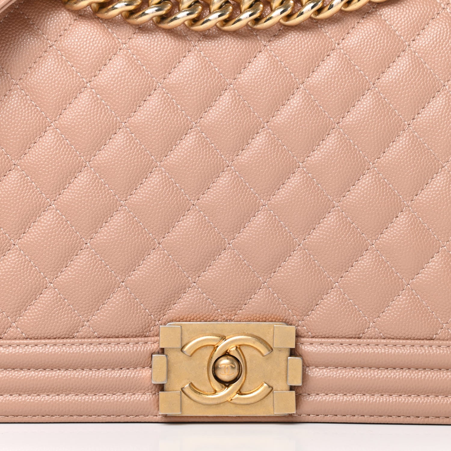 Chanel Caviar Quilted New Medium Boy Flap Beige 8 of 13