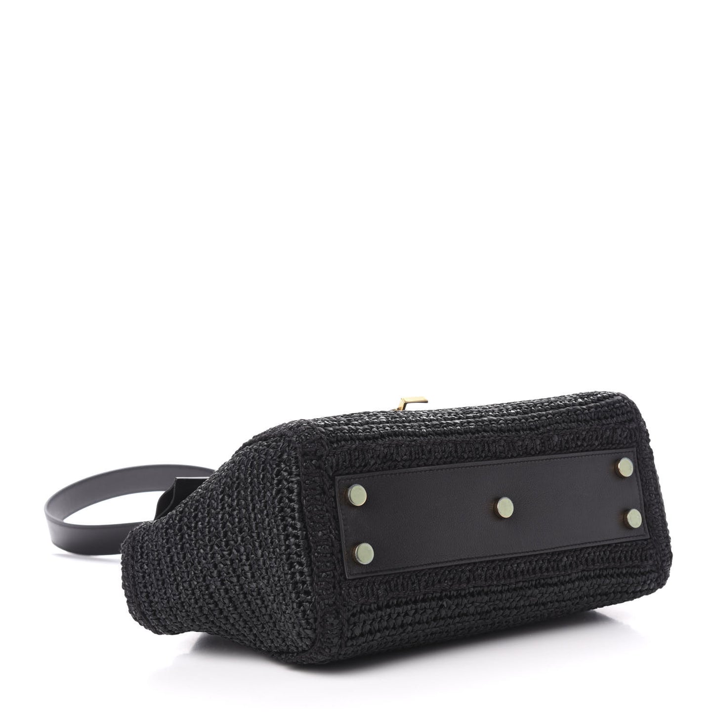 Raffia Baby Monogram Downtown Cabas Black