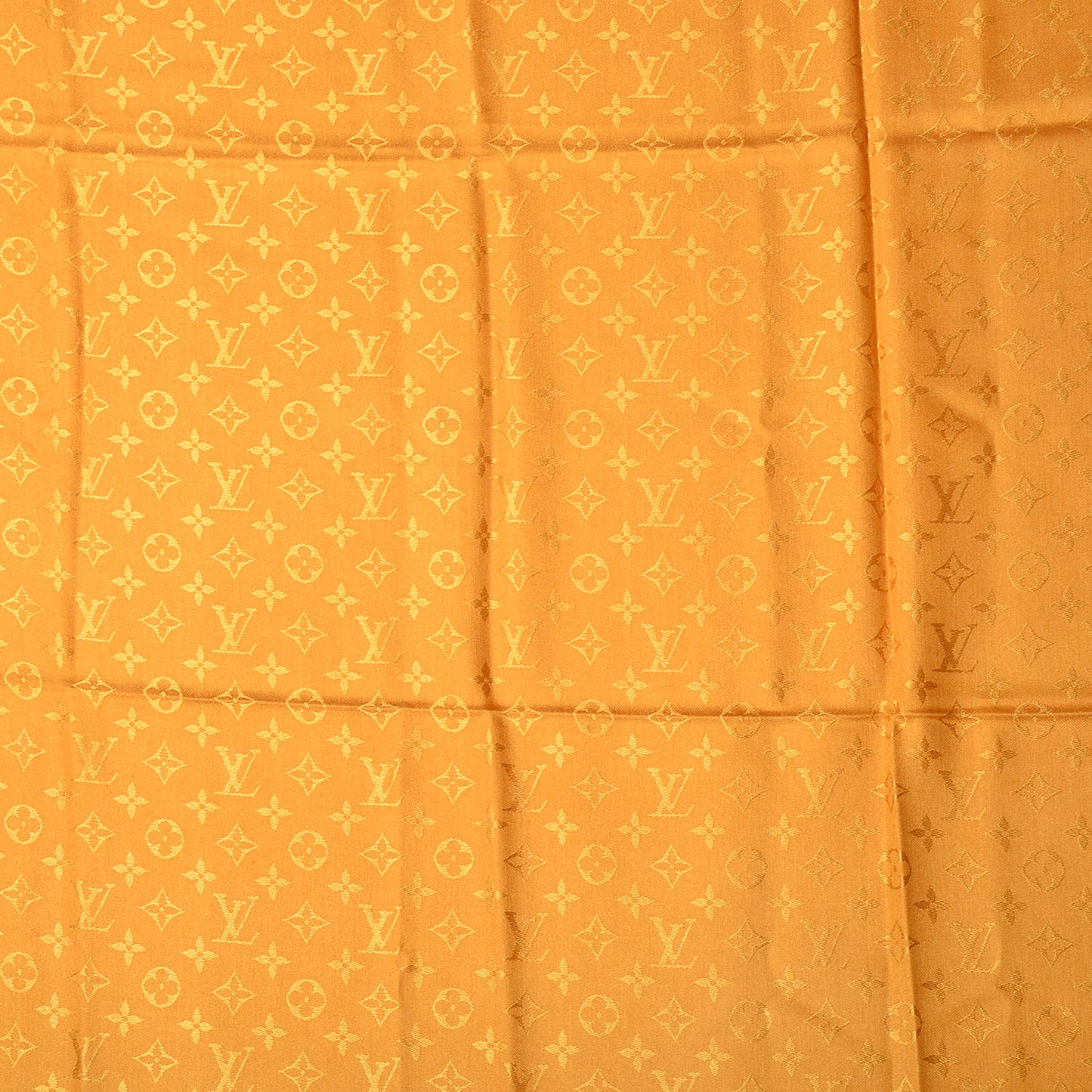Wool Silk Monogram Shawl Safran