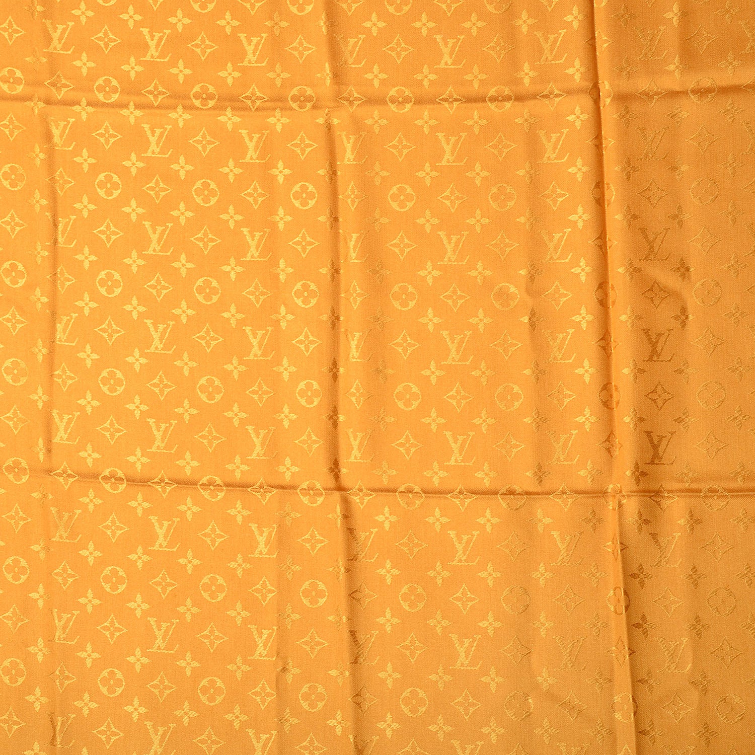 Louis Vuitton Wool Silk Monogram Shawl Safran 1 of 5