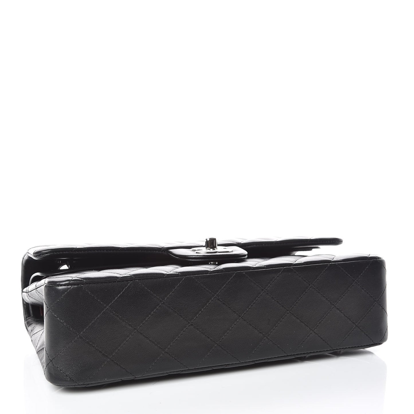 Lambskin Quilted Medium Double Flap Black