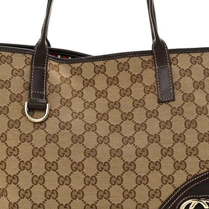 Gucci Monogram Medium New Britt Tote Brown 8 of 12