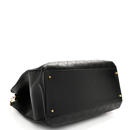 Chanel Calfskin Stitched XL Weekender Black 4 of 12