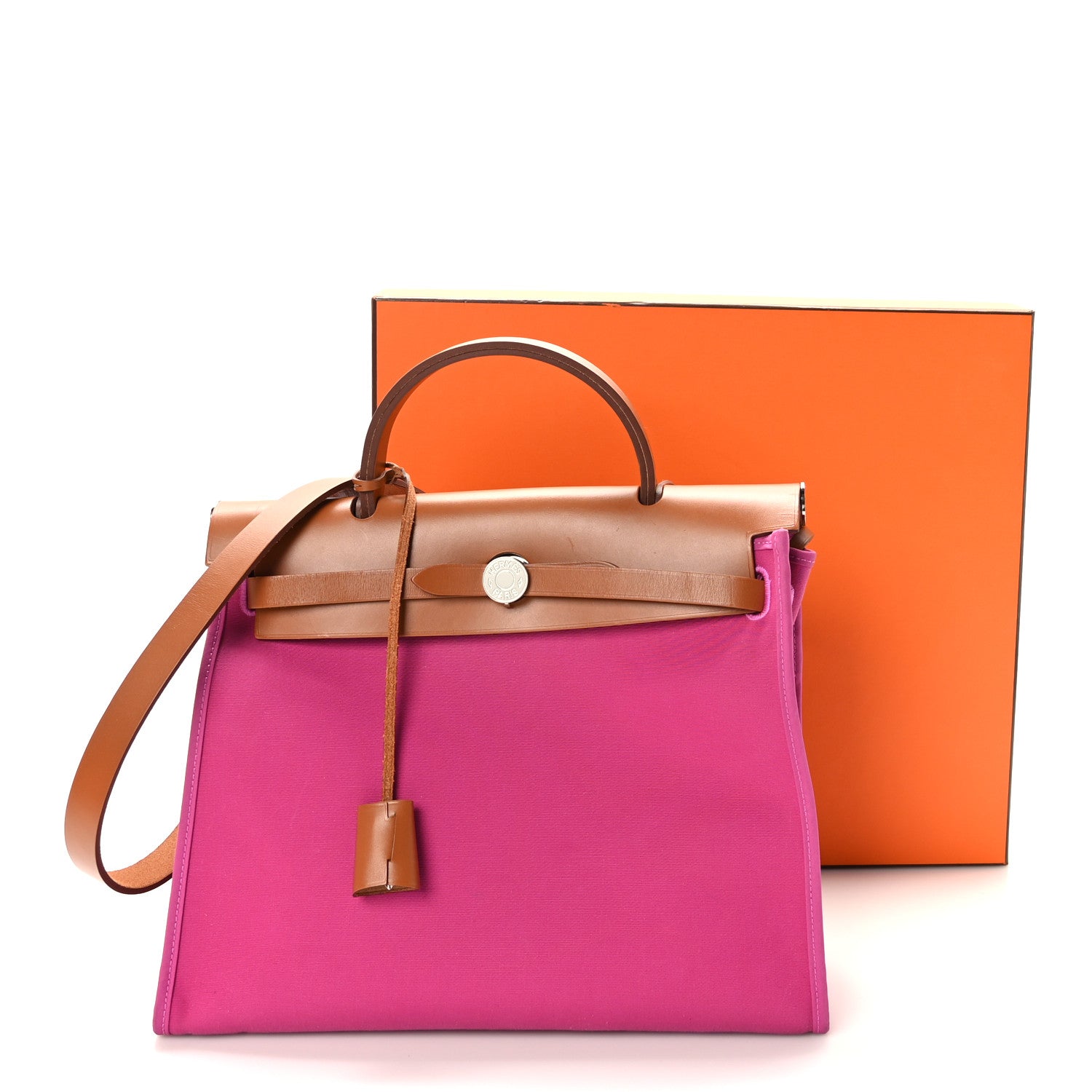 Hermes Vache Hunter Toile Herbag Zip 31 PM Magnolia Fauve 3 of 11